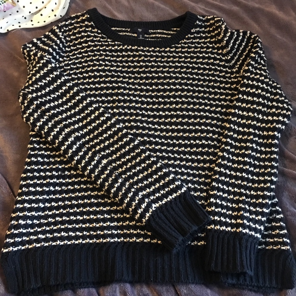 Gap Navy/White Striped Oversized Sweater LG